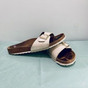 MADRID BIRKO-FLOR SHINY SNAKE CREAM Sz 40